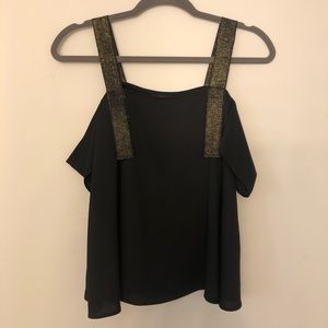 Black cold shoulder blouse